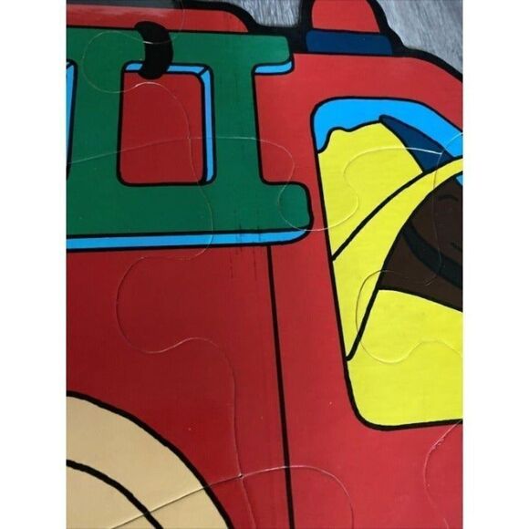 Vintage Judy J036010 Red Fire Engine Jumbo Floor Puzzle Vintage 1985 ages 3-7 - Picture 3 of 5